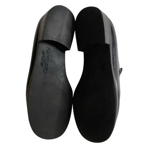 Franco Sarto L-Bocca Loafer Leather Slip-On Black Women's Size 7.5 Goth Grunge - Picture 9 of 12